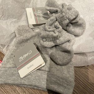 Zutano Bundle hat and booties 3 months gray new
